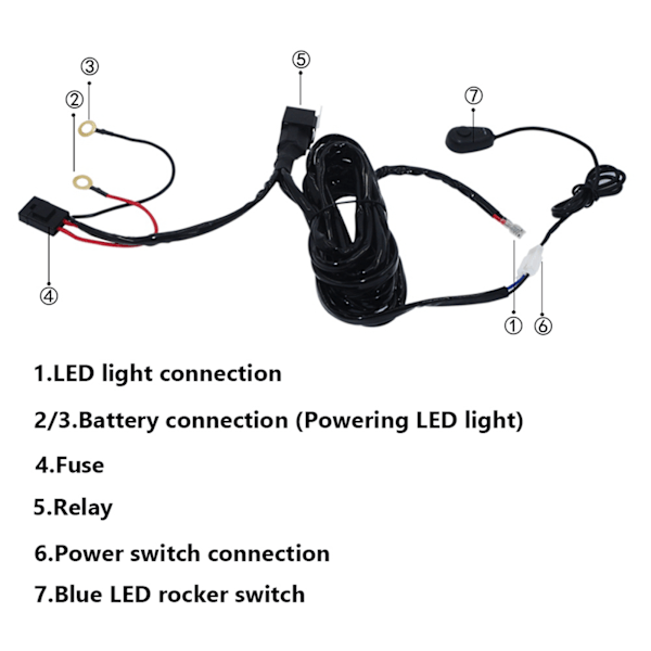 Auton 180W virtakytkin ja johtosarjan kitti LED-valopalkin asennukseen (#1)