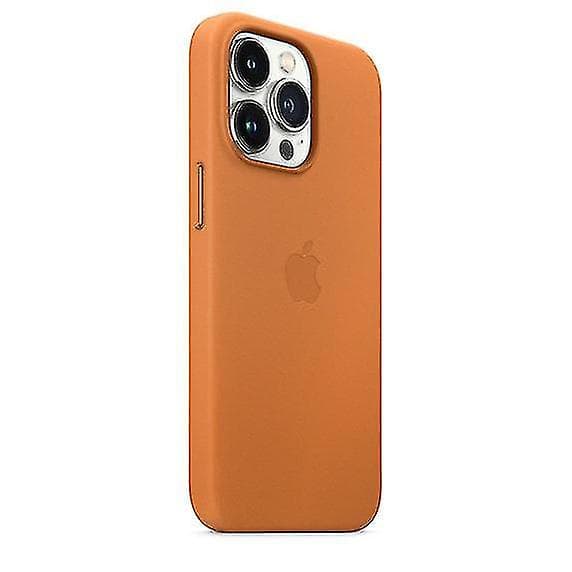 Skinnveske til iPhone 13 Pro med Magsafe Golden Brown