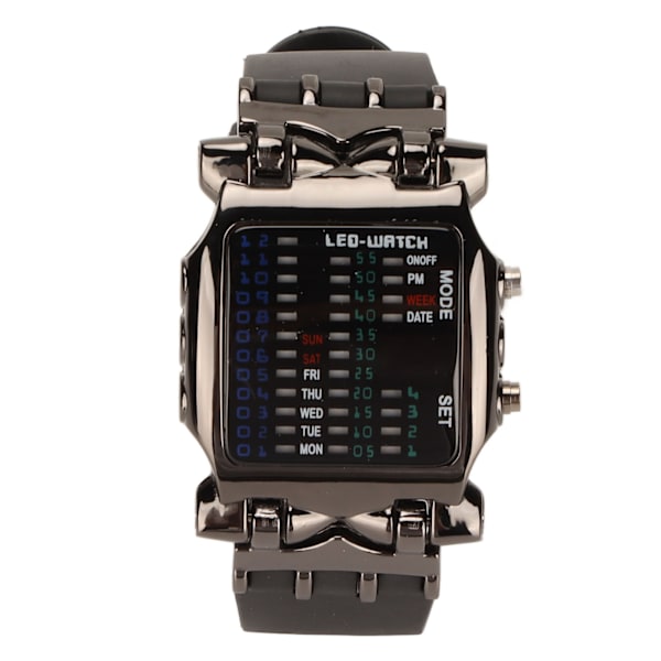 Binary Watch Crab Shape Binary Colorful LED Digital Display Silicone Strap Electronic Watch for Boys Men