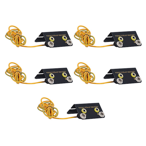 5 Pcs Wrist Strap Ground Socket ESD Grounding System L-Shaped, Non-Static