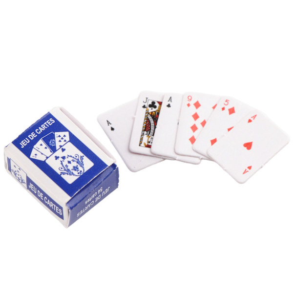 Miniatyr Spillekort 1/12 Dukkehuss Simulering Mini Papir Spillekort Spilletilbehør