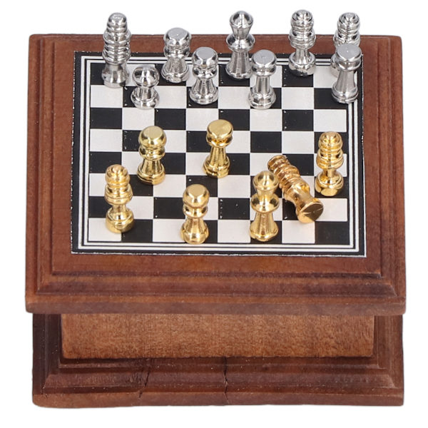Miniatyrschackset 1:12 Dockhus Utsökt minischackset Heminredningspresent