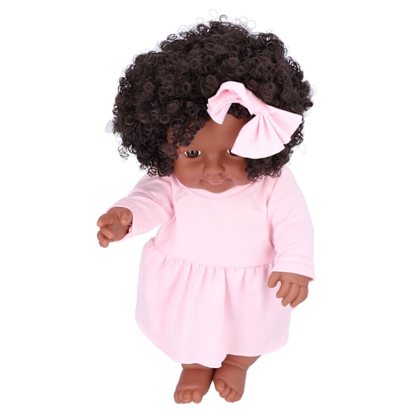 12in svart baby flickdocka afro hår realistisk afrikansk flickdocka julklapp till barnQ12-082C