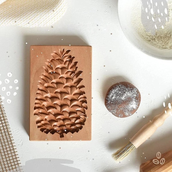 Träbakform Mould form Rose Cookie Träpepparkakor Pine cones