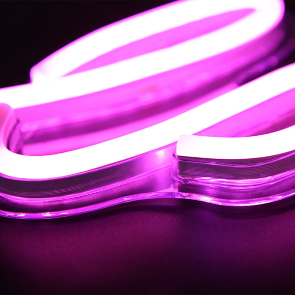 Hjerteformet transparent panel neonlys USB LED-lys til rumindretning