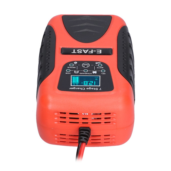 12V 7A automatisk bilbatterilader 7-trinns for gressklippere Motorsykkel SUV-båt EU-kontakt 100-240V