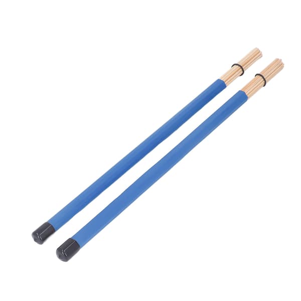 2 stk. blå bambus trommebørste kølle percussion instrument tilbehørssæt