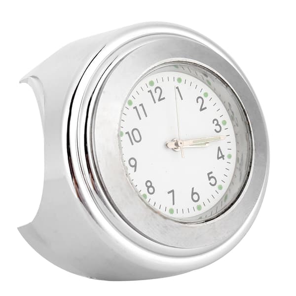 22-25 mm Universal Motorcycle Handlebar Clock Metal Mounted Hand Grip Bar Dial Clock (White Dial)