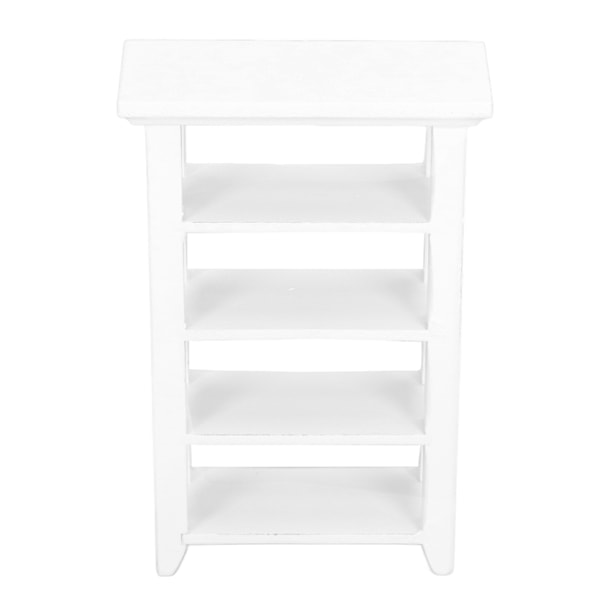 1:12 Nukkitalo Näyttöhylly Puu Miniatyyri Olohuone Valkoinen Kirjahylly Huonekalu Malli Koriste