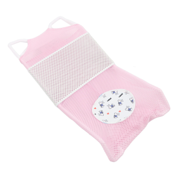 Baby Mesh Badepude Sød Tegneserie Sikker Ergonomisk Nyfødt Badekar Støtte Netpude til Hjem Rosa