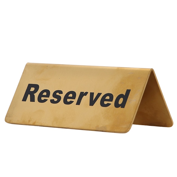 Bordsskilte i metal, robust rustfrit stål, dobbeltsidet, pladsbesparende bordsskilte i guld til fest, bryllup, hotel, reserveret