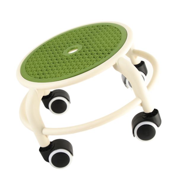 Round Rolling Low Stool Comfortable Universal Wheel Movable Mini Stool High Weight Capacity for Home Green