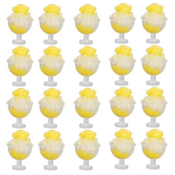 20 kpl 1:12 Nukkekodin Smoothie DIY Hauska Simuloitu Miniatyyri Smoothie Nukkekodin Koriste Tarvikkeet Keltainen