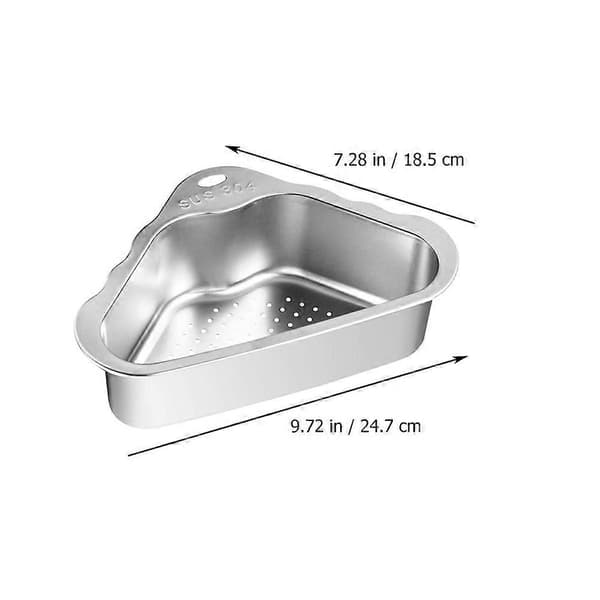 Triangulär hörnsil Praktisk diskbänkskorg Silver