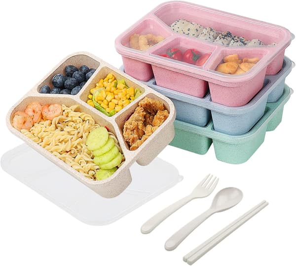 4 stk Bento matboks, 4-roms lunsjbeholder, lunsj[LD]