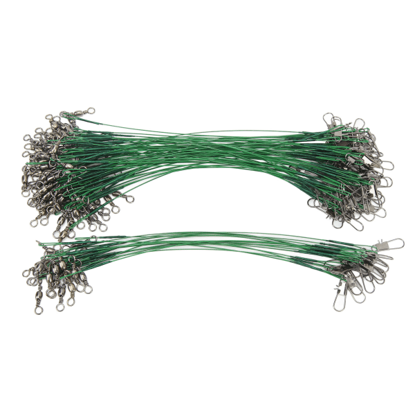 100 stk Fiskeledere Snap Anti-korrosjon Hardt Stål Wire Leader for Saltvann 15cm / 5.9in