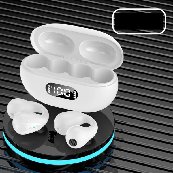 Q80 öronklämma typ X22 Bluetooth -headset superlång batteritid 5.3 i-örat brusreducering R12 benledning-X white