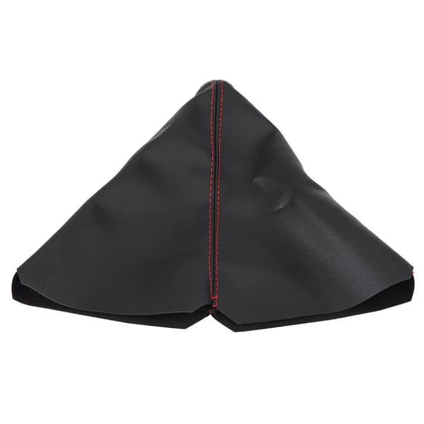 Universal Lys Sort PU Læder Gear Shift Knappen Dæksel Rød Syning Gear Damask Boot Dæksel