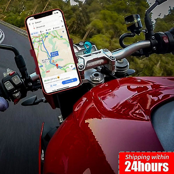 360° Kiertävä Alumiiniseospyöräpuhelimenpidike - Liukumaton Kiinnitys MTB-Pyörään, Moottoripyörään - Yhteensopiva iPhonen, Samsungin, GPS:n kanssa - Keltainen