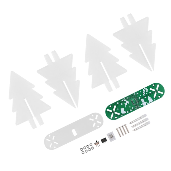DIY 3D joulukuusi elektroninen LED-piirisetti kotiin pöytäkoristeeksi vihreä