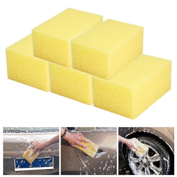 Square Handheld Non-slip Sponge Washing Tool for Car Motorcycle (5 Pcs)
