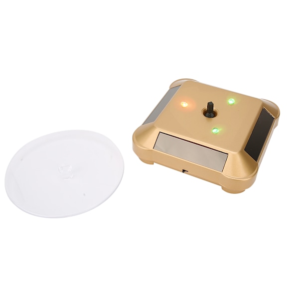 Solcelledrevet LED elektrisk roterende displaystativ til smykker PhoneGold med lys