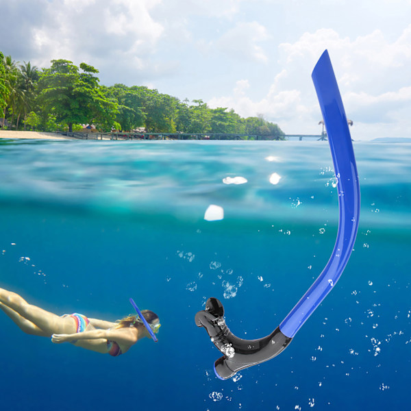 Silikon Svømmefrontåndedrætsrør Træning Professionel Voksne Snorkel Dykkerør (Blå)