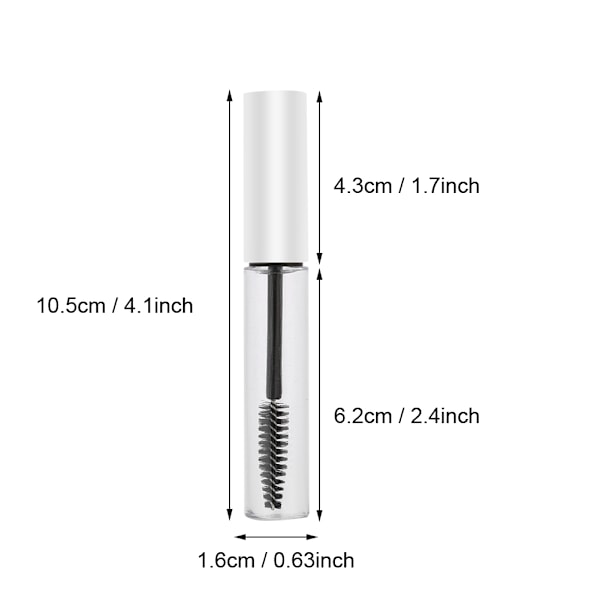5 farger 10 ml Tom Mascara Tube med øyevippebørste Tom Mascara beholder flaske #5