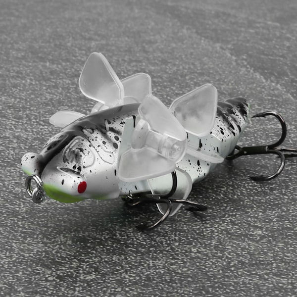 Hardt Fiskeagn Bionic Cicada Form Fiskebete med Roterende Propeller Trippelkrok 7.5cmY238-6