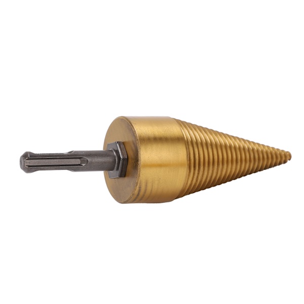 Twist Wood Splitter Wood Cone Punch Borrkrona Runt skaft TiPlating Split Tool 42mm L