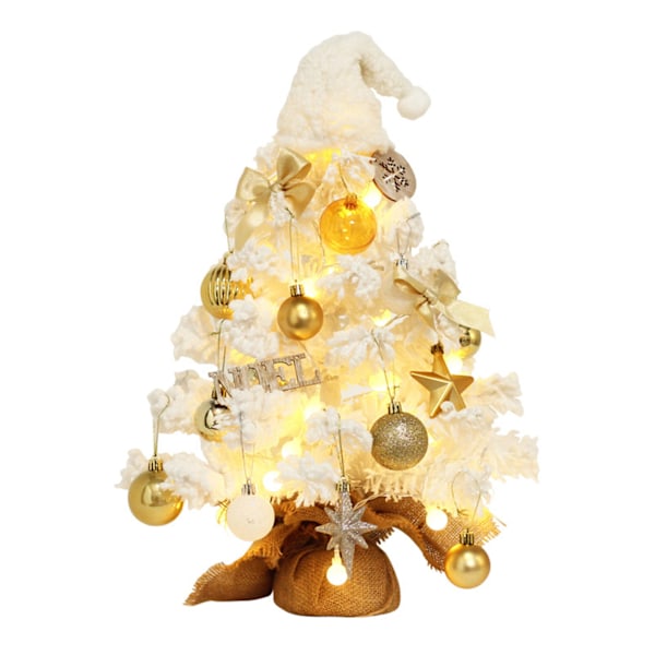 50 cm skrivbords julgransprydnad Mini julgransdekoration prydnad med LED för juldekoration