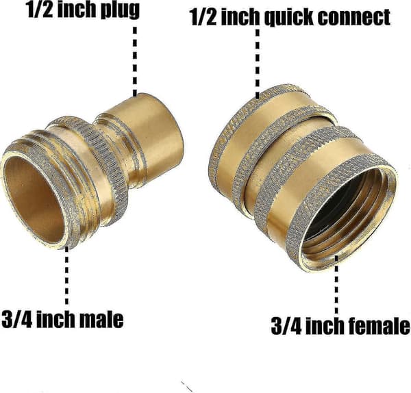 st. tilbehør til højtryksrenser, koblingssæt, M22 3/8\" lynkobling 3/4\" lynkobling