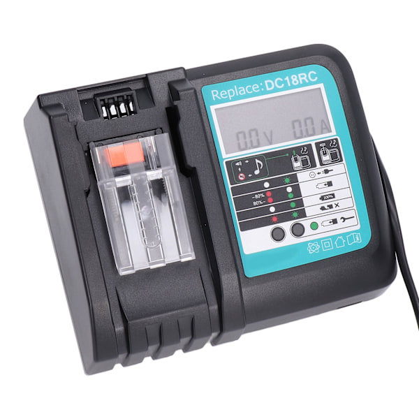 Litiumbatterilader til DC18RC 14,4V/18V Li-Ion batteri BL1860 BL1430-serien 100‑240V US-stik