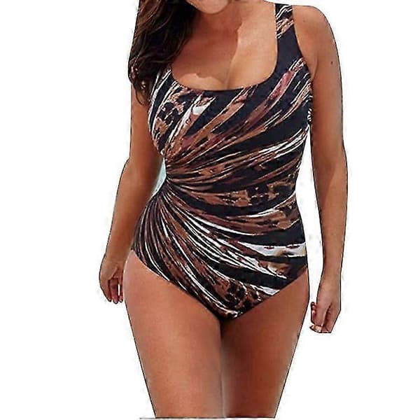 Badedragt Dame Mavekontrol Badedragt Plus Size Badedragt[LD] rosaandBlack XL