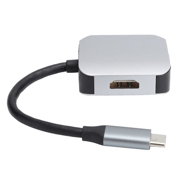 Type‑C til HDMI Kompatibel + 1080P VGA USB Hub Dokkingsstasjon Adapter Plug and Play