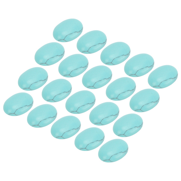 20 kpl Luonnollisia soikeita litteitä takana cabochoneja 18x13 mm munamaisia turkoosia korujen käsityöläisille helmenvalmistukseen