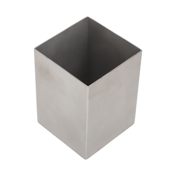 Pen Cup 304 Stainless Steel Pen Holder Thicker Durable Rectangular Pen Cup for Office Home School Desktop Silver