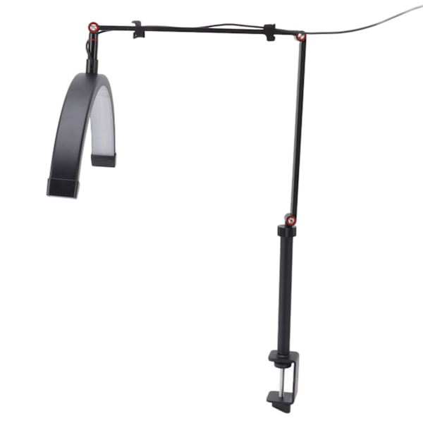 LED Halvmånelys Vippelysbordlampe 360 graders Rotasjon 3 Farger 10 Trinn Dimbar Vippelysforlengelse Beauty Fill Light 20W EU-kontakt 100‑240V