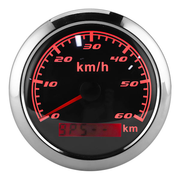 85mm 60KM/H GPS-hastighetsmätare IP67 Vattentät Universal för Marinbåtar Yachter Bil Motorcykel Svart Urtavla