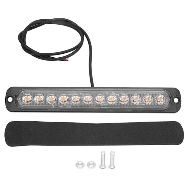 Blitzlampe Nødstrobe Advarselslys 6500K 12V 12LED Gult Lyssignal til Lastbil Bil