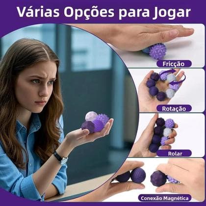 6-pack 2 cm sensoriska magnetiska bollar med injicerbara silikonbollar Kompatibel med ångestlindring och dekompression Light Purple