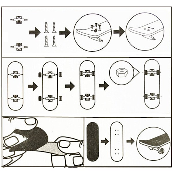 Mini Gripboard Professionelle Finger Skateboard Lønnetræ DIY Montering Skateboard Legetøj Julegave til Børn