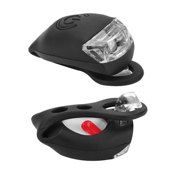 Sykkel Silikon Frosk Foran/Bak LED-varsellys Vanntett Sykkelblinklys Svart