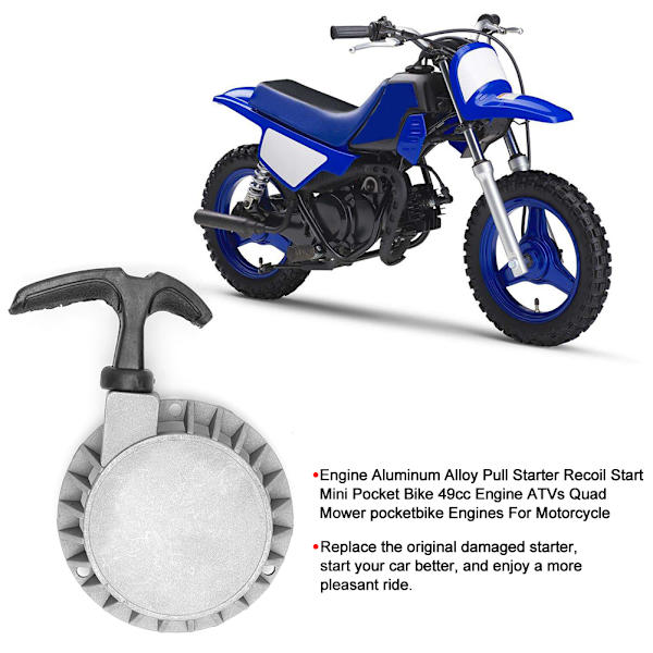 49CC Motor Pull Recoil Start Starter för Mini Pocket Bicycle Quad Gräsklippare Motorcykel Motorer