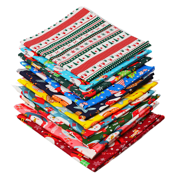 10 ST Jul Bomullstyg Twill Tryck Mode Dekorativt DIY Bomullstyg Sömnad Hantverk Tyg Grupp B