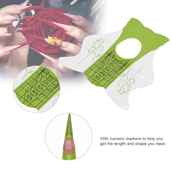 100 st Nagelmanikyr Formhållare Nail Art Tip Extension Guide Sticker Manicure Tools (YC01)