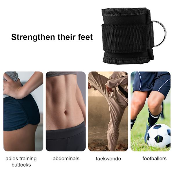 Ankelrem Ben Styrketræning Vægtbærende Power Strap Fodring til fitness (sort)
