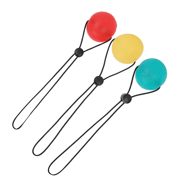 3st Stressrelief Grip Ball Hand Handled Rehabilitering Styrketräning Massageboll (Gul 15 Grader Röd 25 Grader Grön 35 Grader)