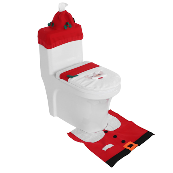 Joulu WC-istuimen peite kylpyhuoneen matto koriste WC-istuimen peite mattosetti kodin sisustus