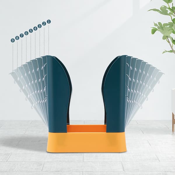 Expandable Trash Can Garbage Bag Holder Large Capacity for Kitchen Bathroom Blue and Yellow